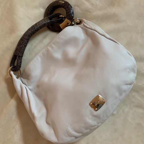 jimmy choo white leather bag